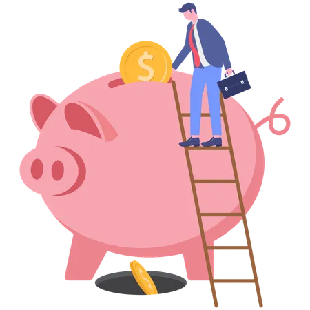 Businessman saving money  Illustration
