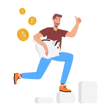 Businessman Saving Money  Illustration