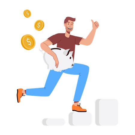 Businessman Saving Money  Illustration
