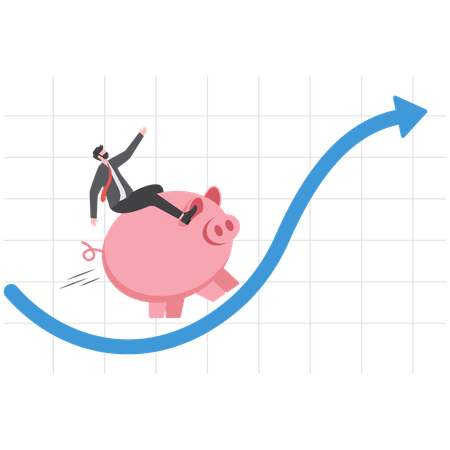 Businessman savings are increasing  Illustration