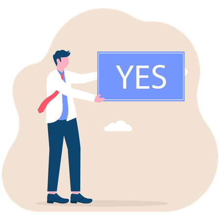 Businessman saying yes  Illustration