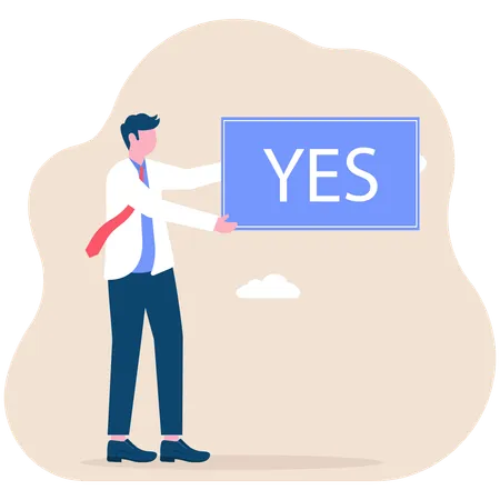 Businessman saying yes  Illustration