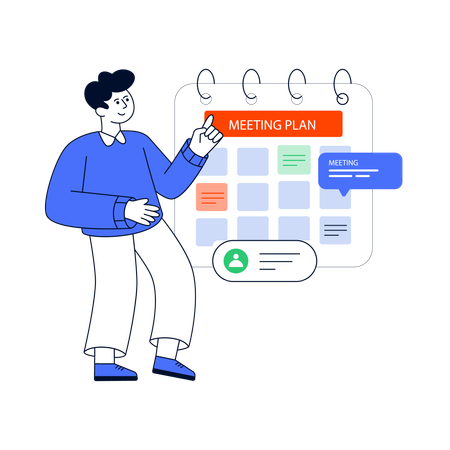 Businessman Schedule Meeting  Illustration