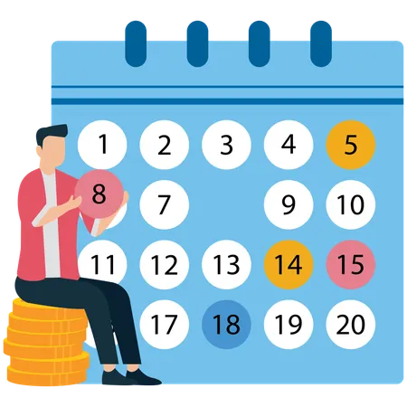 Businessman schedules Organized Work and Calendar Planning  Illustration