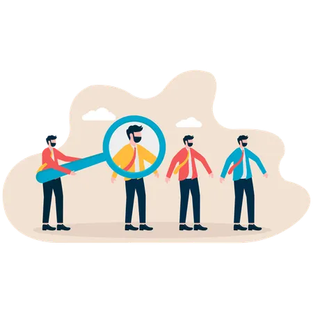 Businessman searching best employee  Illustration