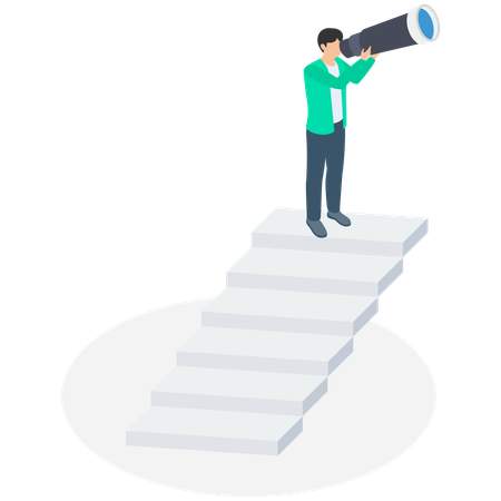 Businessman Searching Best Path  Illustration