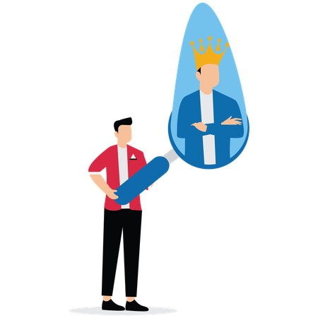 Businessman searching for best employee  Illustration