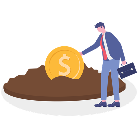 Businessman searching for business investment  Illustration