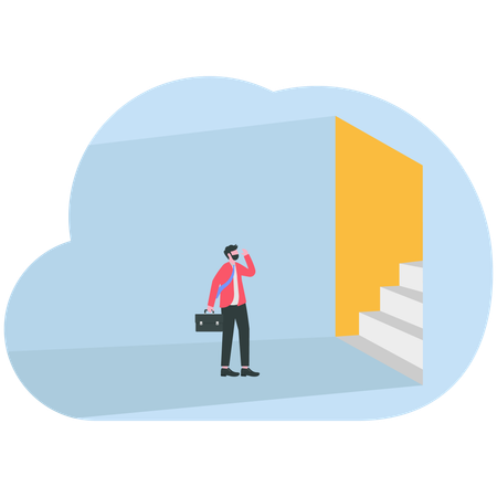 Businessman searching for business opportunity  Illustration