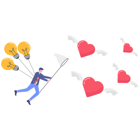 Businessman searching for business passion  Illustration