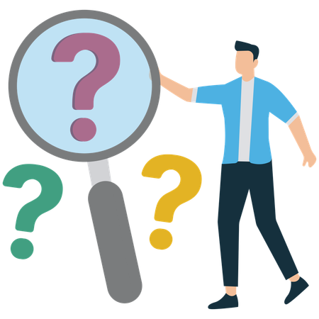 Businessman searching for business solution  Illustration