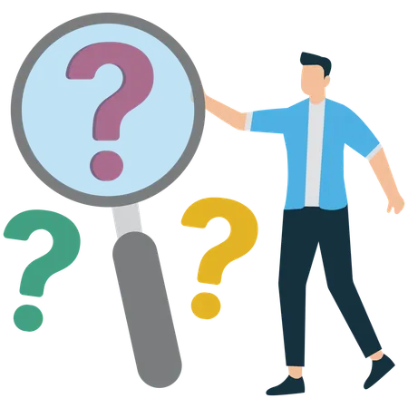 Businessman searching for business solution  Illustration