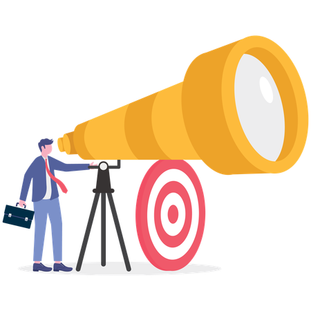 Businessman searching for business target  Illustration
