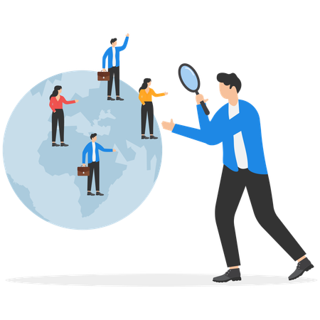 Businessman searching for candidate  Illustration