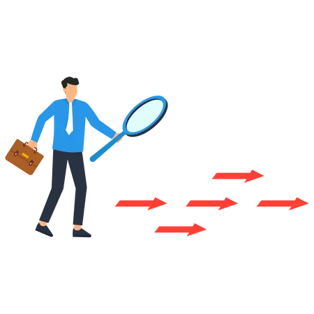 Businessman Searching For Correct Path Illustration
