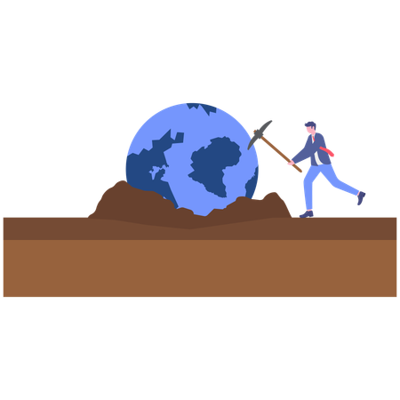 Businessman searching for global opportunity  Illustration