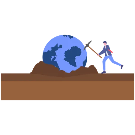 Businessman searching for global opportunity  Illustration