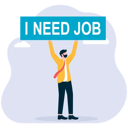 Businessman searching for job  Illustration