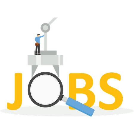 Businessman searching for jobs  Illustration