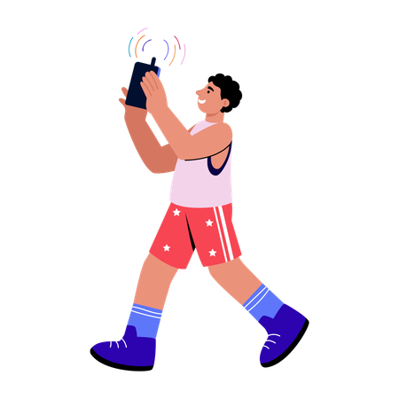 Businessman searching for mobile connection  Illustration