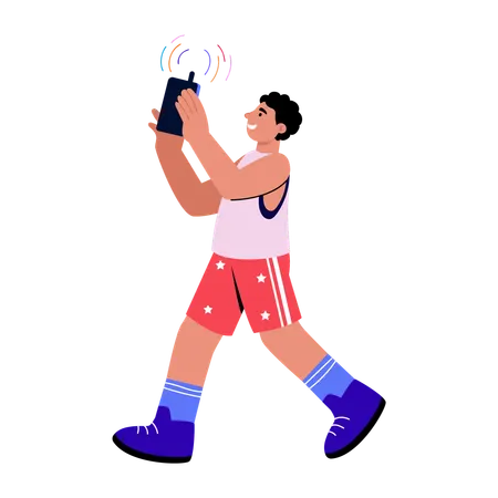 Businessman searching for mobile connection  Illustration
