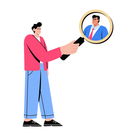 Businessman searching for new employee  Illustration
