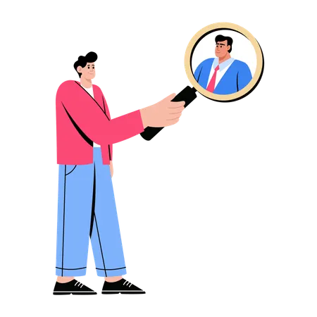 Businessman searching for new employee  Illustration