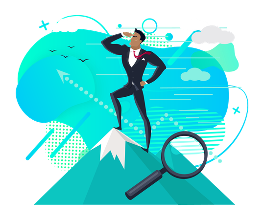 Businessman searching for new opportunities  Illustration