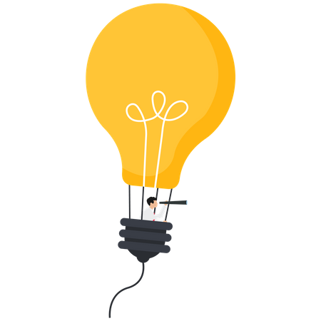Businessman searching for opportunities  Illustration