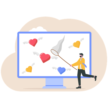 Businessman Searching for passion  Illustration