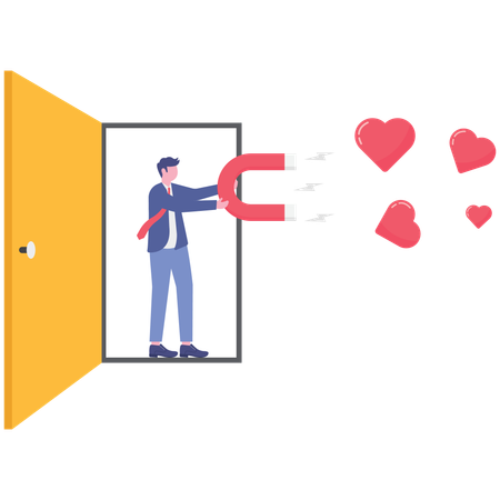 Businessman searching for passion  Illustration
