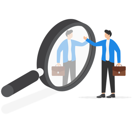 Businessman searching for qualified candidates  Illustration