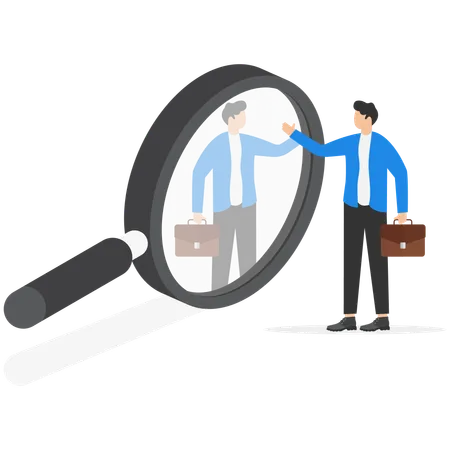 Businessman searching for qualified candidates  Illustration
