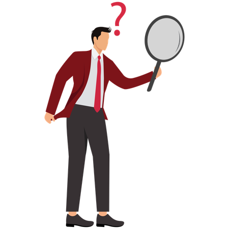 Businessman Searching for Solutions  Illustration