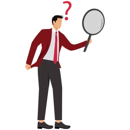 Businessman Searching for Solutions  Illustration