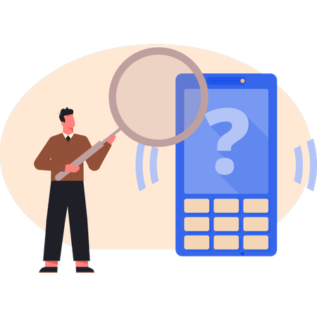 Businessman searching mobile call  Illustration