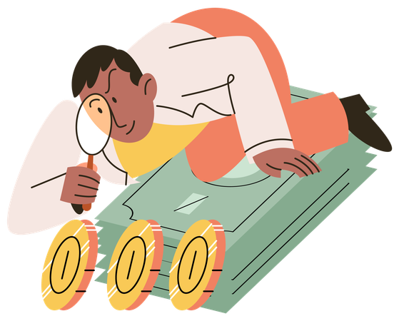 Businessman searching money  Illustration
