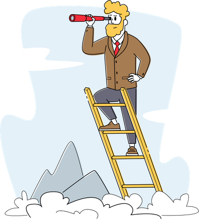 Businessman searching new aims Illustration