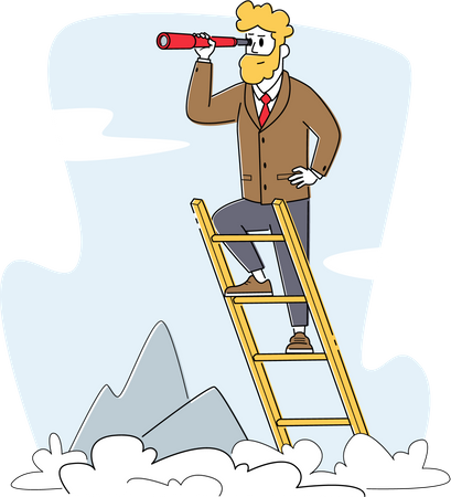 Businessman searching new aims  Illustration