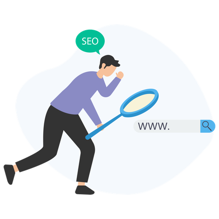 Businessman searching online  Illustration