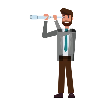 Businessman searching opportunity  Illustration