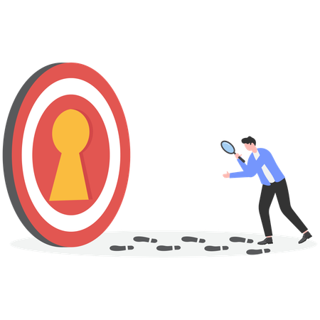 Businessman searching way to reach target  Illustration