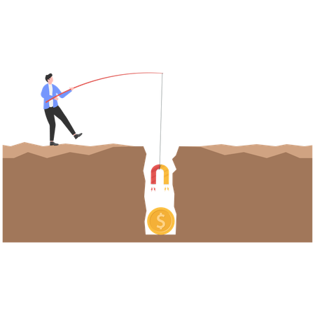 Businessman seek investors to bring money to expand their business to grow and succeed  Illustration
