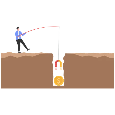 Businessman seek investors to bring money to expand their business to grow and succeed  Illustration