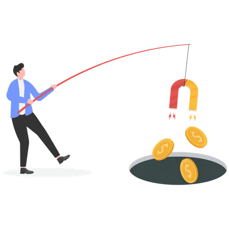 Businessman seek investors to bring money to expand their business to grow and succeed  Illustration