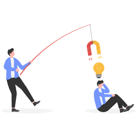 Businessman seek investors to bring money to expand their business to grow and succeed  Illustration