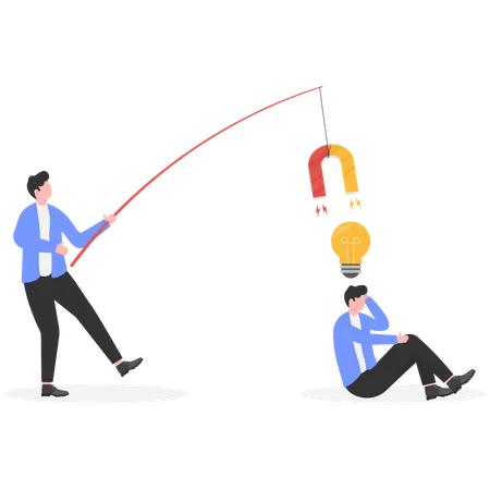 Businessman seek investors to bring money to expand their business to grow and succeed  Illustration