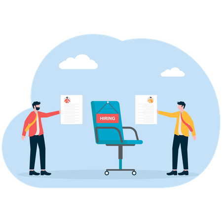 Businessman seeks new employee for vacant job  Illustration
