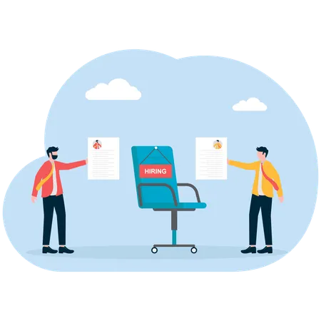 Businessman seeks new employee for vacant job  Illustration