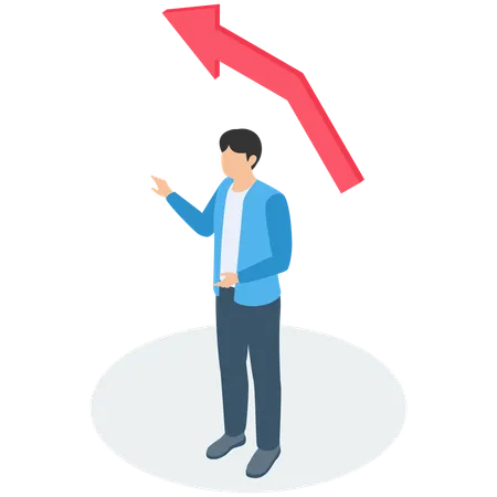 Businessman Select Wrong Direction  Illustration